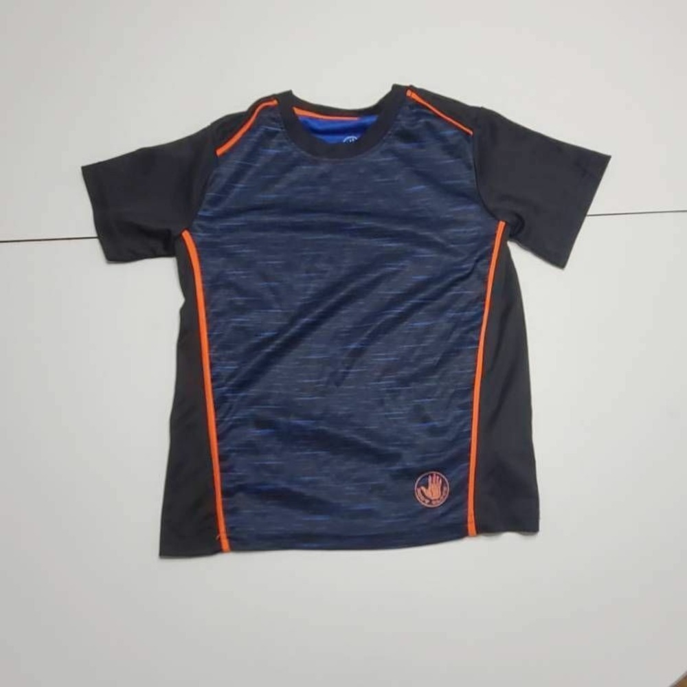 Body Glove Boys Rash Guards Blue Black Space Dye Crew Neck Short Sleeve 7